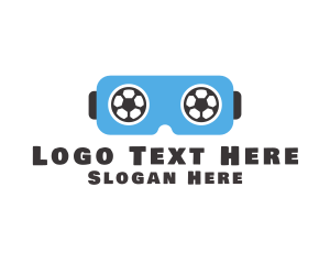 League - Soccer Football Gaming VR Goggles logo design