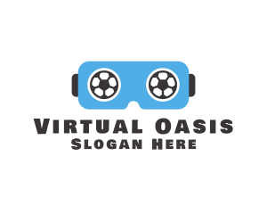 Soccer Football Gaming VR Goggles logo design