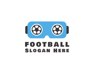 Soccer Football Gaming VR Goggles logo design