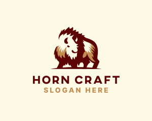 Bull Horn Bison logo design