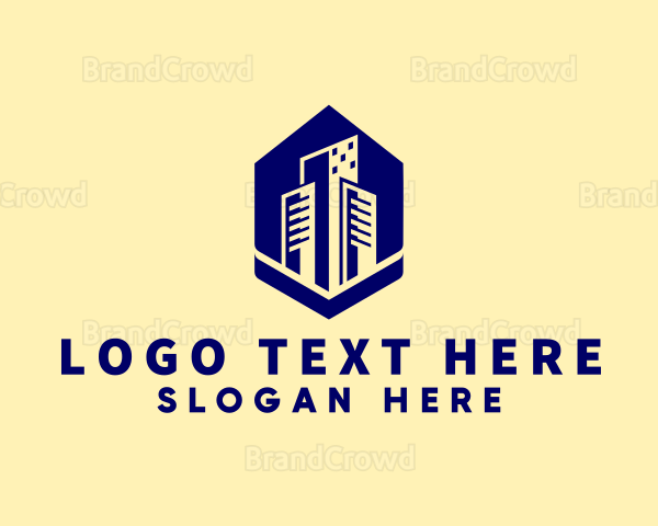 Blue Building Cityscape Logo