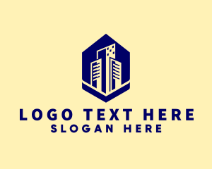 Architecture - Blue Building Cityscape logo design