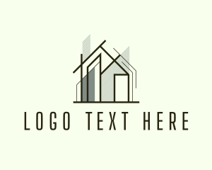 Real Estate - Home Scaffolding Structure logo design