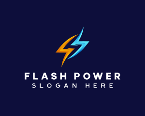 Lightning Flash Power logo design