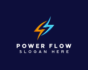 Lightning Flash Power logo design