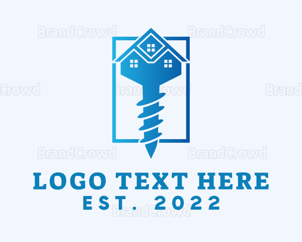 House Screw Renovation Logo