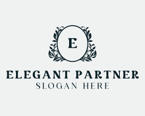 Elegant Floral Wreath logo design