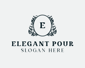 Elegant Floral Wreath logo design