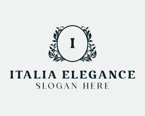 Elegant Floral Wreath logo design