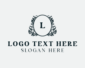 Elegant Floral Wreath logo design