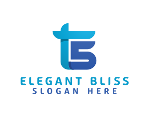 Blue Letter TS Monogram Logo