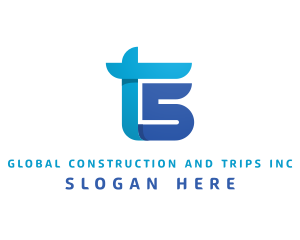 Race - Blue Letter TS Monogram logo design