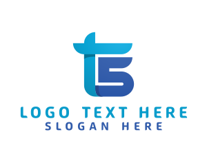 Monogram - Blue Letter TS Monogram logo design