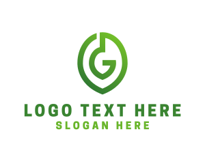 Vegan - Green G Leaf logo design