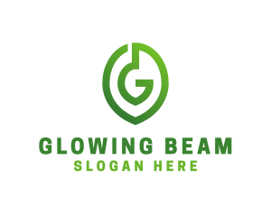 Green G Leaf  logo design