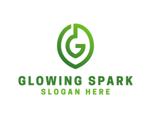 Green G Leaf  logo design