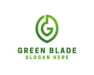 Green G Leaf  logo design