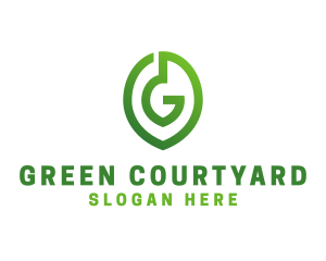 Green G Leaf  logo design