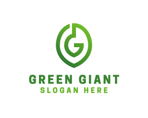 Green G Leaf  logo design