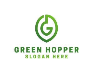 Green G Leaf  logo design