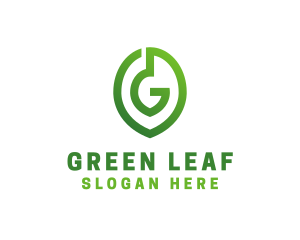 Green G Leaf  logo design