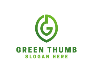 Green G Leaf  logo design