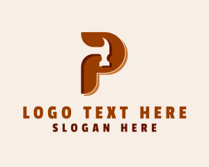 Fixing - Carpentry Hammer Letter P logo design