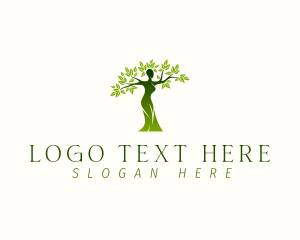 Therapeutic - Natural Woman Tree logo design