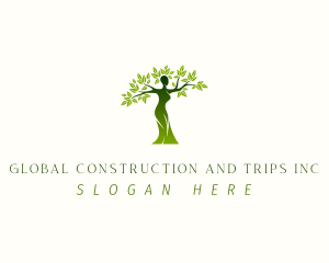 Nature Conservation - Natural Woman Tree logo design
