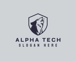 Alpha - Gaming Wolf Shield logo design