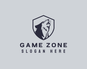 Gaming Wolf Shield logo design