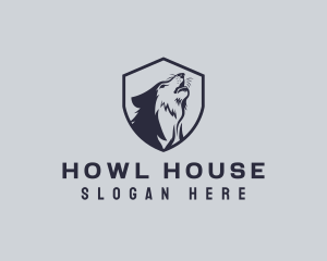 Howl - Gaming Wolf Shield logo design