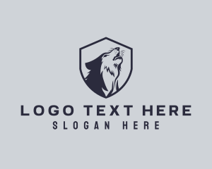 League - Gaming Wolf Shield logo design