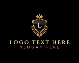 Laurel - Premium Crown Shield logo design
