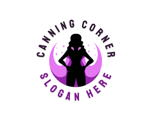 Feminine Superhero Heroine Logo