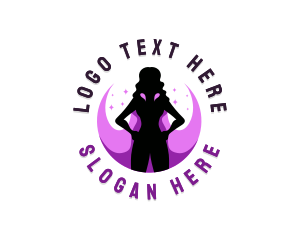 Feminine Superhero Heroine Logo