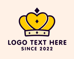 Tiara - Heart Monarch Crown logo design