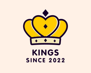 Heart Monarch Crown logo design