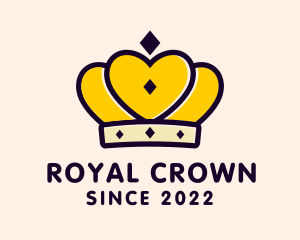 Heart Monarch Crown logo design