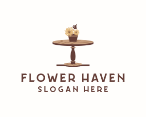 Flower Wood Table logo design