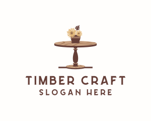 Wood - Flower Wood Table logo design