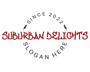 Suburban - Feminine Graffiti Wordmark logo design