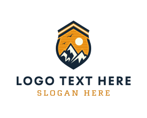 Hiking - Mountain Explorer Shield logo design