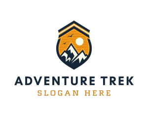 Trek - Mountain Explorer Shield logo design
