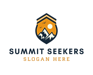 Mountaineering - Mountain Explorer Shield logo design