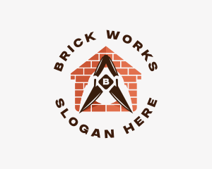 Masonry Trowel Brick Construction logo design