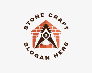 Masonry Trowel Brick Construction logo design