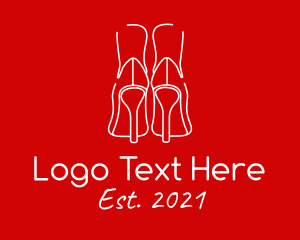 Shoes - High Heels Line Art logo design