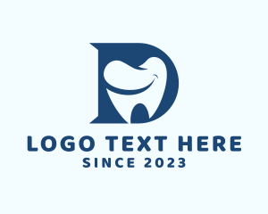 Blue - Dental Tooth Letter D logo design