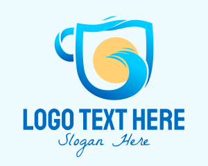 Coffee Stand - Ocean Wave Cup logo design